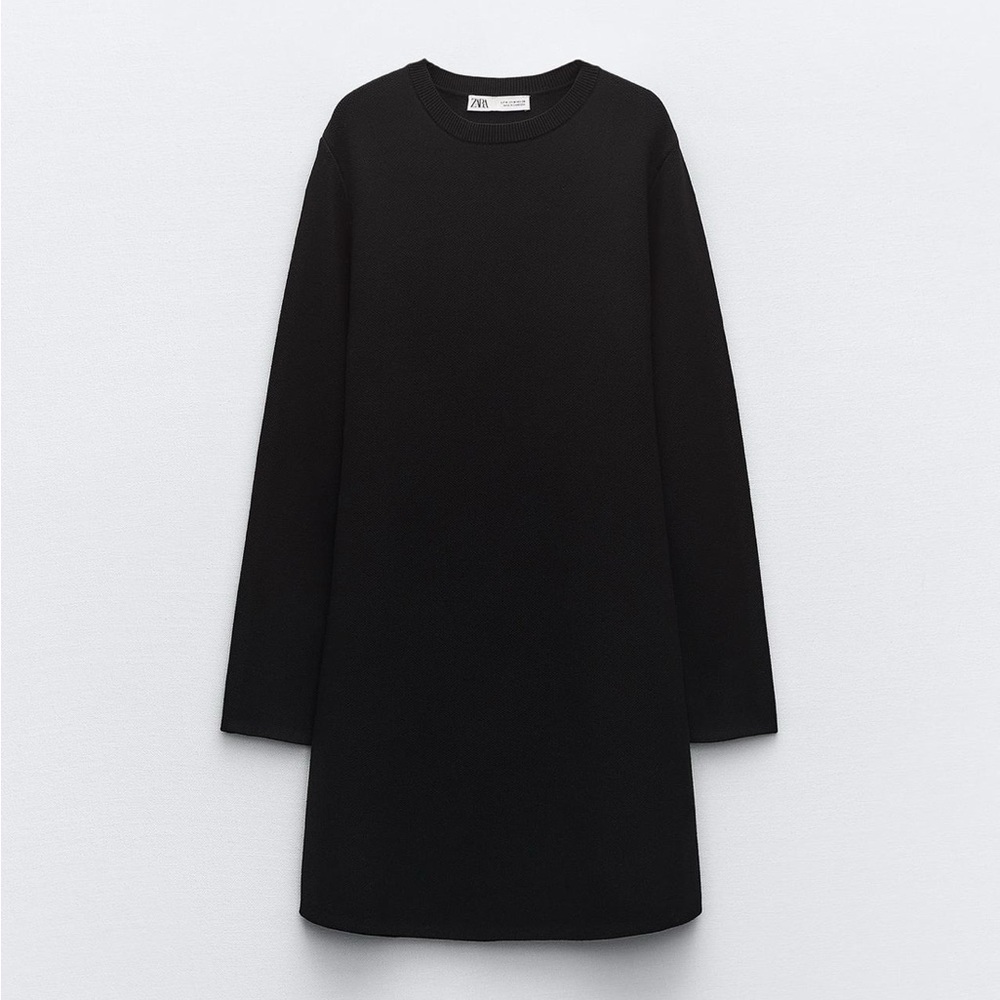 Zara Short Knit Black Dress